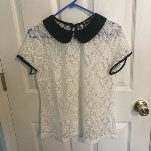 sheer white lace top